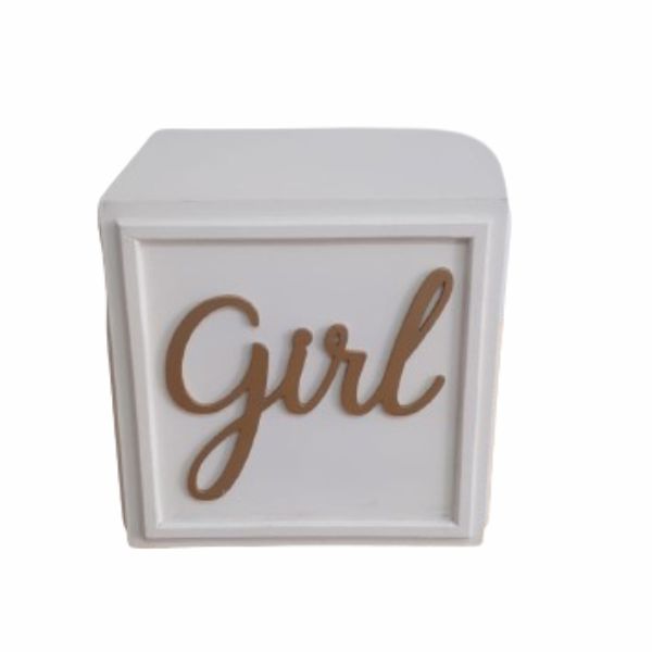 Cubo Madeira Branco Girl